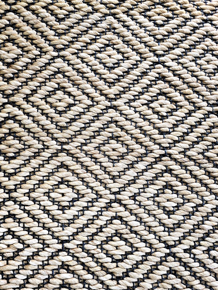 Close-up of a two-tone diamond abaca weave